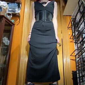 Black vintage long maxi dress